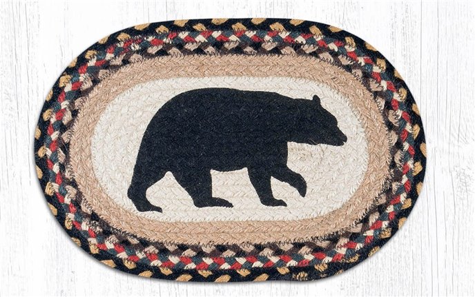 American Bear Printed Oval Braided Swatch 10"x15" Thumbnail