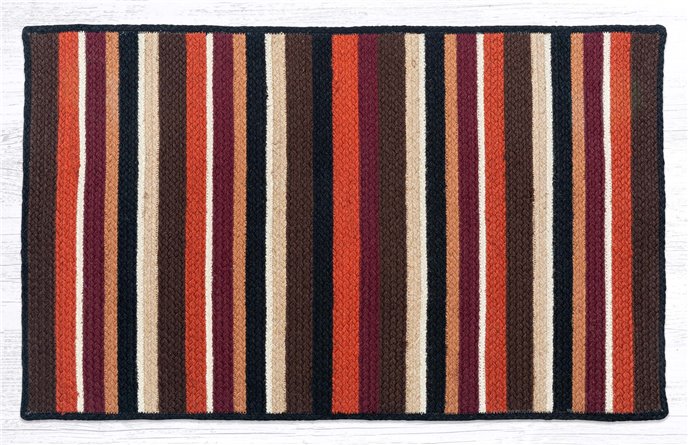 Rust/Black/Tan Rectangular Braided Rug 27"x45" Thumbnail