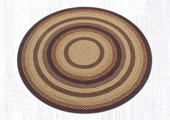 Black Cherry/Chocolate/Cream Round Braided Rug 5.75'x5.75' Thumbnail