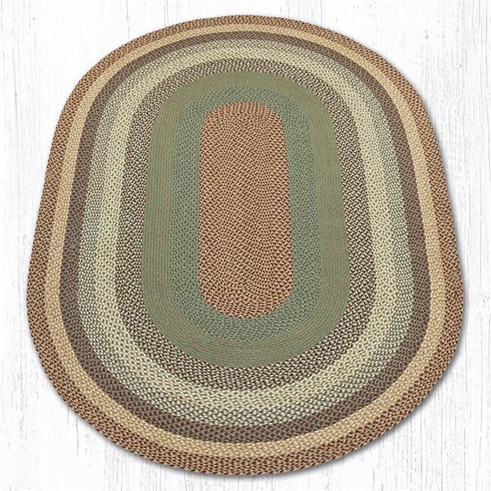 Buttermilk/Cranberry Oval Braided Rug 6'x9' Thumbnail