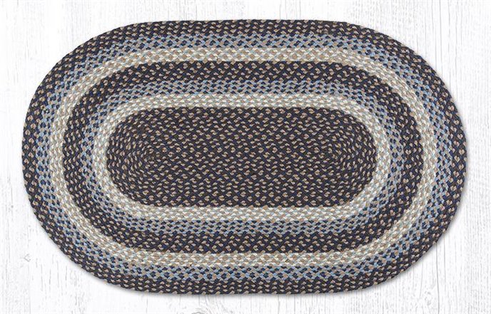 Blue Oval Braided Rug 27"x45" Thumbnail