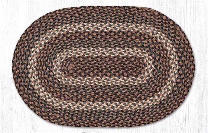 Tan Oval Braided Rug 20"x30" Thumbnail