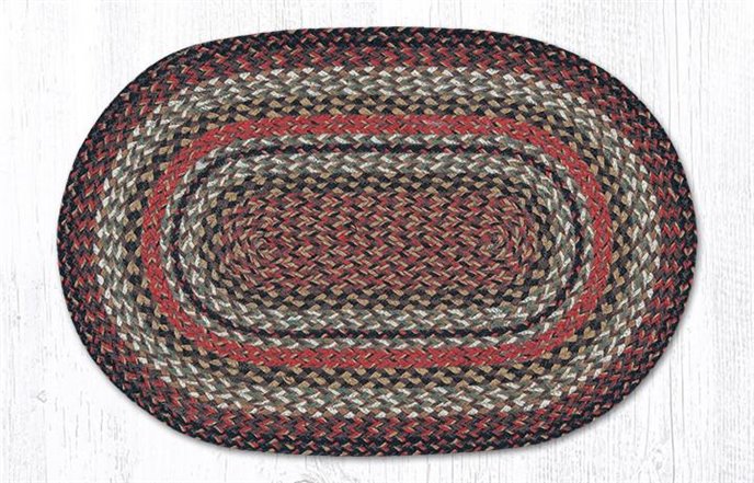 Terracotta Oval Braided Rug 20"x30" Thumbnail