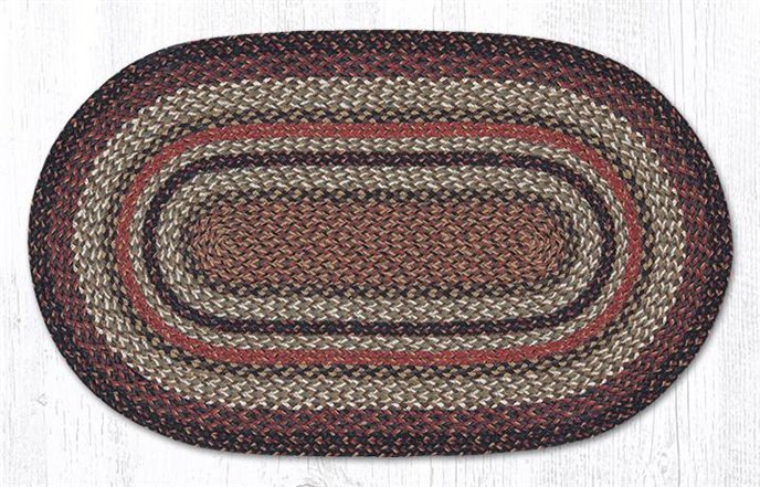 Terracotta Oval Braided Rug 27"x45" Thumbnail