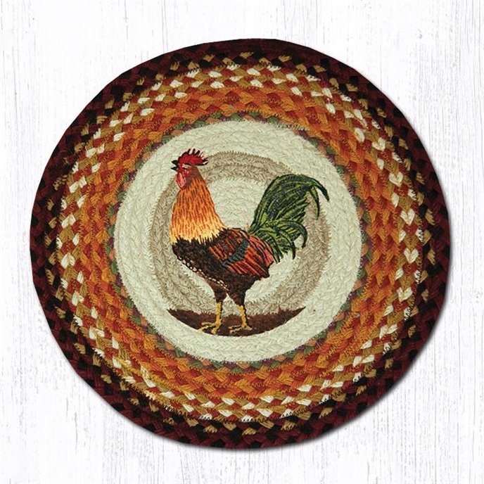 Morning Rooster Round Braided Chair Pad 15.5"x15.5" Thumbnail