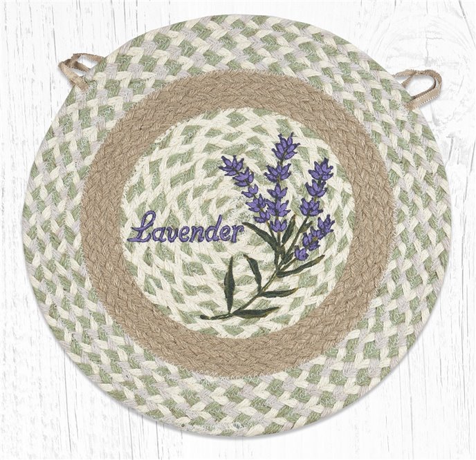 Lavender Round Braided Chair Pad 15.5"x15.5" Thumbnail