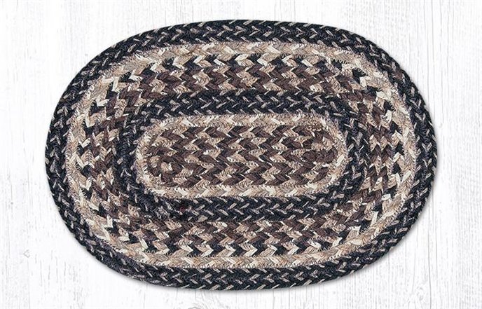 Black + Tan Oval Braided Swatch 10"x15" Thumbnail