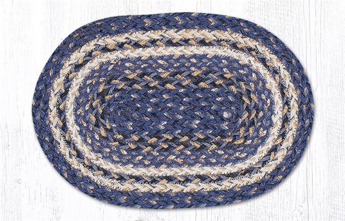 Deep Blue Oval Braided Swatch 10"x15" Thumbnail