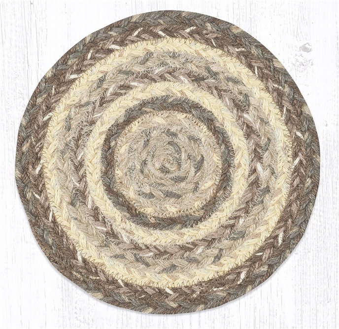 Khaki Round Braided Swatch 10"x10" Thumbnail