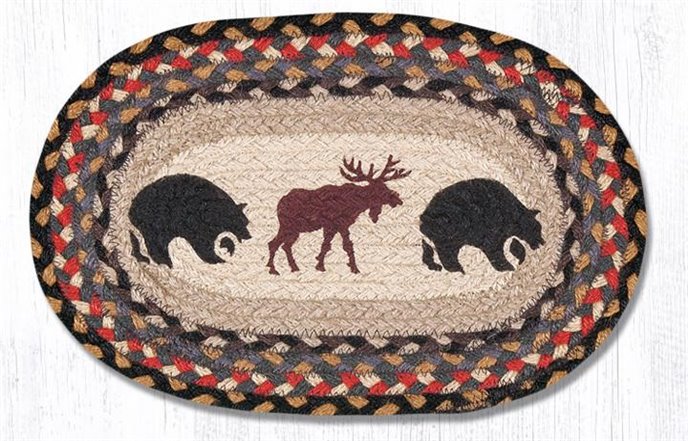 Bear/Moose Printed Oval Braided Swatch 10"x15" Thumbnail