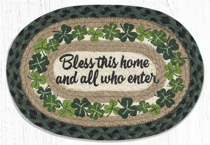 Bless this Home Printed Oval Braided Swatch 10"x15" Thumbnail