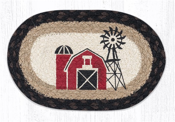 Windmill Printed Oval Braided Swatch 7.5"x11" Thumbnail