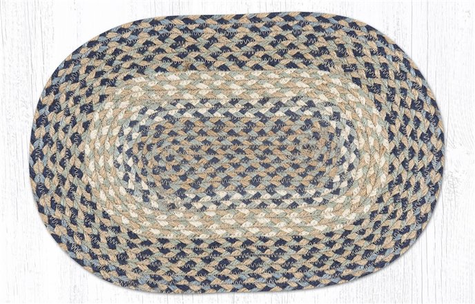 Blue/Natural Oval Braided Swatch 10"x15" Thumbnail