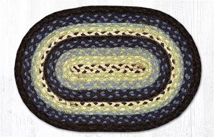 Blueberry/Cream Oval Braided Swatch 10"x15" Thumbnail