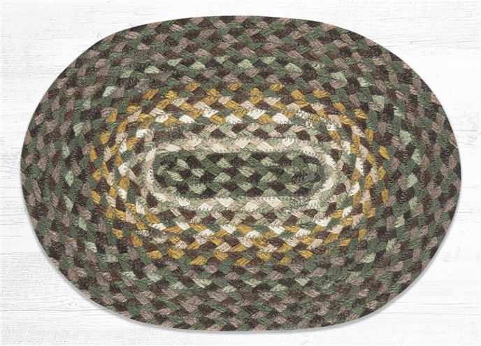 Chestnut/Golden Rod/Cactus Oval Braided Swatch 10"x15" Thumbnail