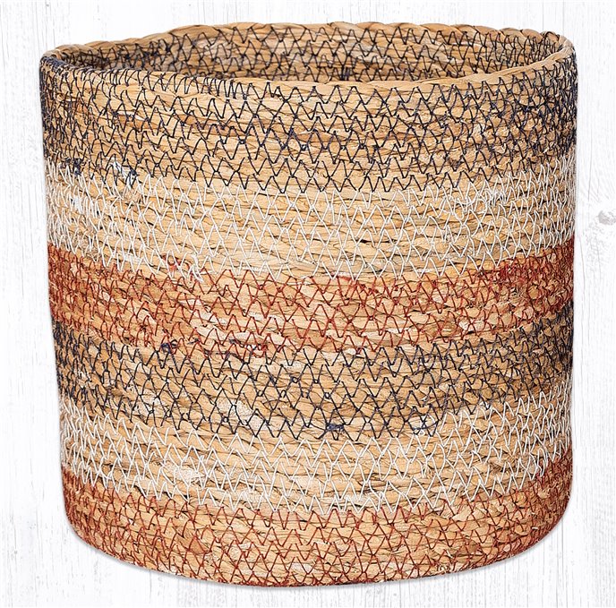 Honeycomb Sedge Grass Braided Basket 7"x7.5" Thumbnail