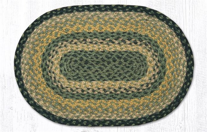 Black/Mustard/Cream Oval Braided Swatch 10"x15" Thumbnail