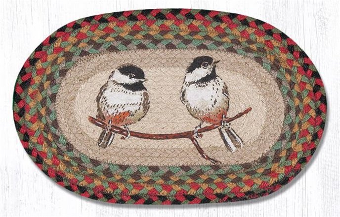 Chickadee Printed Oval Braided Swatch 10"x15" Thumbnail