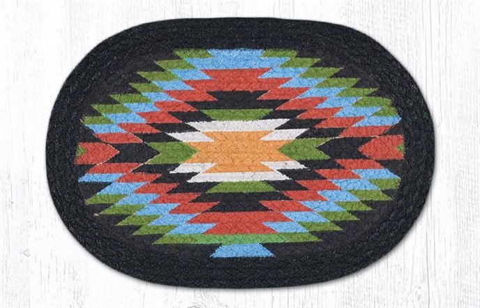 Native 1 Printed Oval Braided Swatch 10"x15" Thumbnail