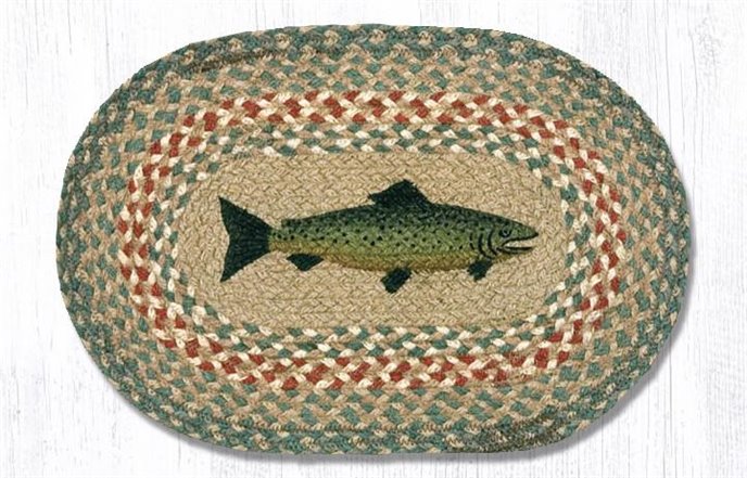Fish Printed Oval Braided Swatch 10"x15" Thumbnail