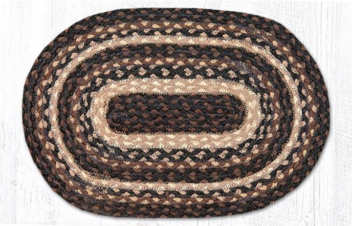 Mocha/Frappuccino Oval Braided Swatch 10"x15" Thumbnail