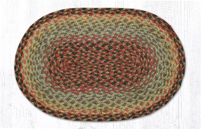 Burgundy/Black/Sage Oval Braided Swatch 10"x15" Thumbnail