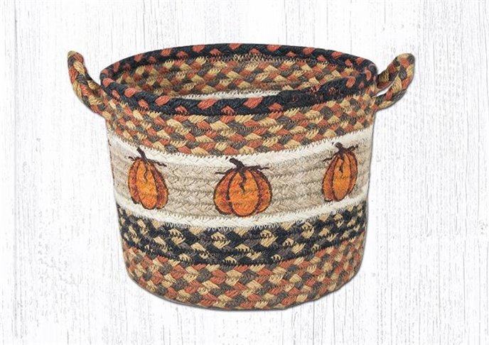 Harvest Pumpkin Printed Braided Utility Basket 13"x9" Thumbnail