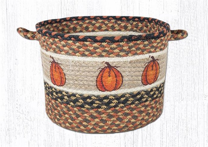 Harvest Pumpkin Printed Braided Utility Basket 17"x11" Thumbnail