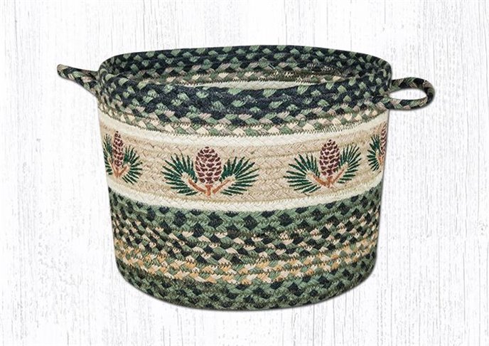 Pinecone Printed Braided Utility Basket 17"x11" Thumbnail