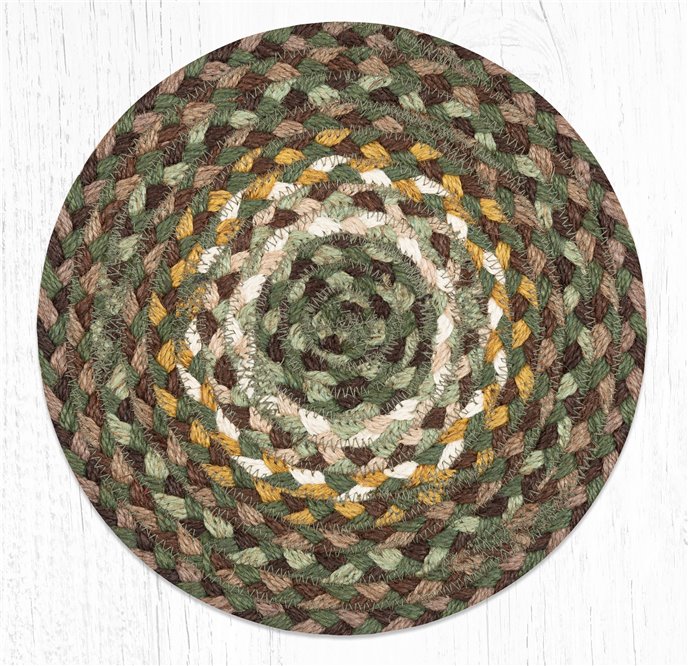 Chestnut/Golden Rod/Cactus Round Braided Swatch 10"x10" Thumbnail