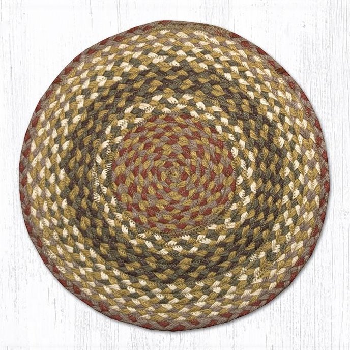 Olive/Burgundy/Gray Jute Braided Chair Pad 15.5"x15.5" Thumbnail