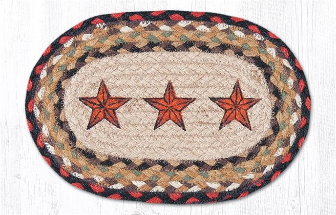 Barn Star Printed Oval Braided Swatch 7.5"x11" Thumbnail