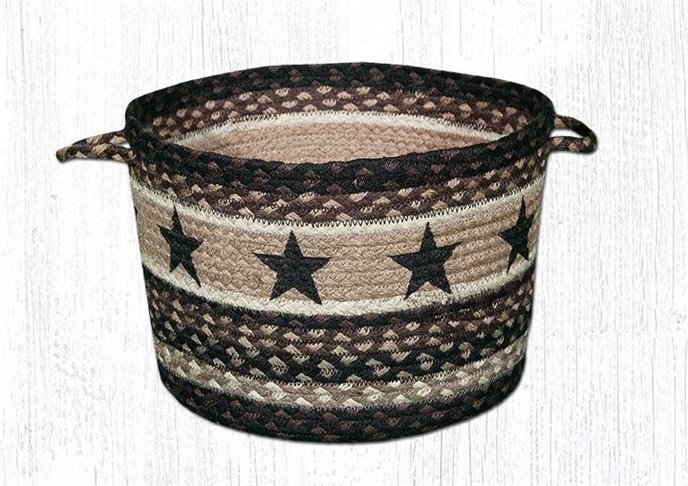 Black Stars Printed Braided Utility Basket 17"x11" Thumbnail