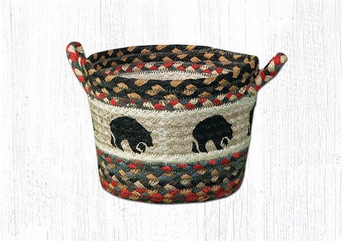 Black Bears Printed Braided Utility Basket 13"x9" Thumbnail