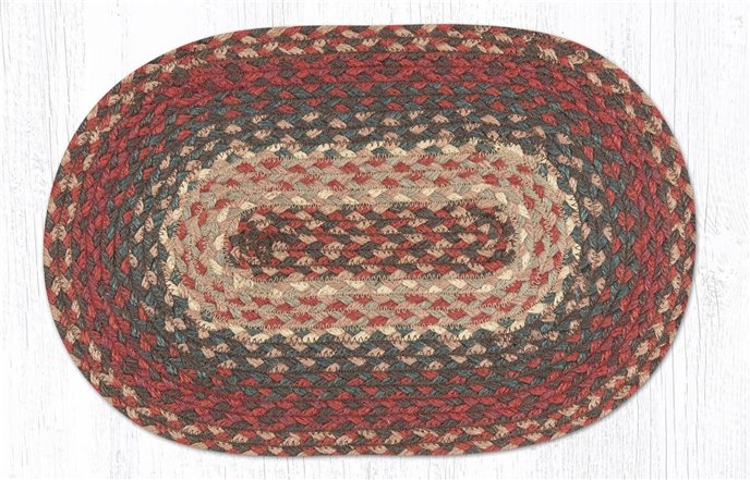 Burgundy Oval Braided Swatch 10"x15" Thumbnail