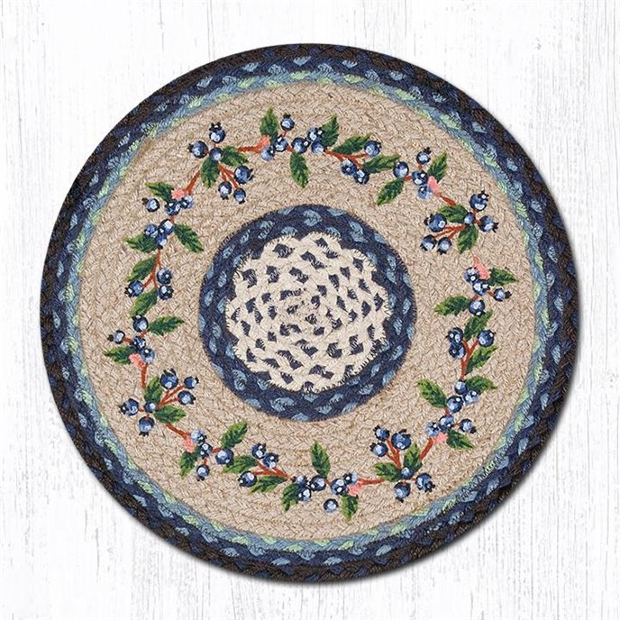 Blueberry Vine Round Braided Chair Pad 15.5"x15.5" Thumbnail