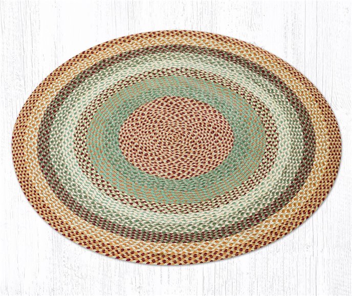 Buttermilk/Cranberry Round Braided Rug 7.75'x7.75' Thumbnail