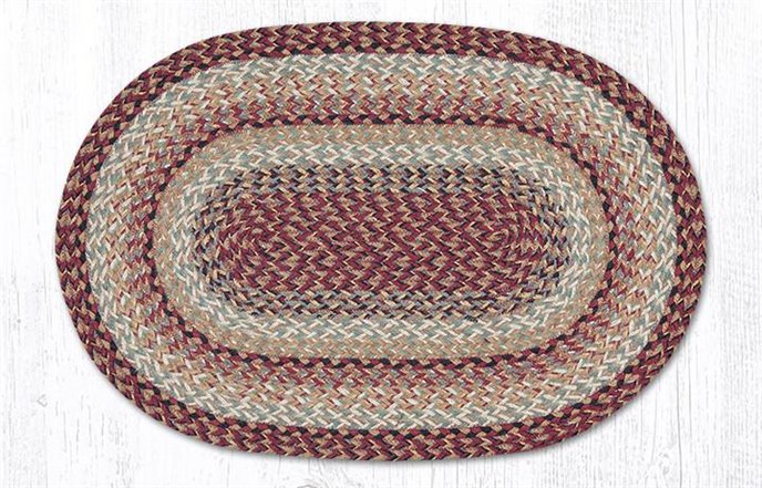 Burgundy Oval Braided Rug 20"x30" Thumbnail