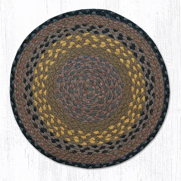 Brown/Black/Charcoal Jute Braided Chair Pad 15.5"x15.5" Thumbnail