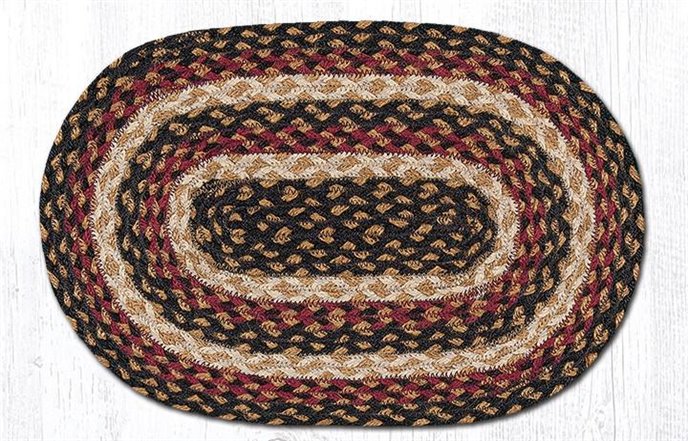 Burgundy/Black/Dijon Oval Braided Swatch 10"x15" Thumbnail