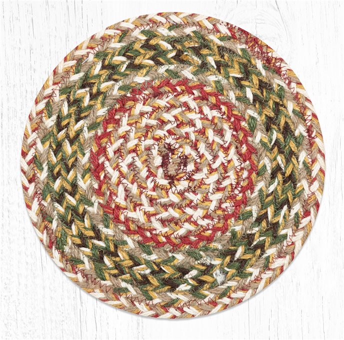 Olive Round Braided Swatch 10"x10" Thumbnail