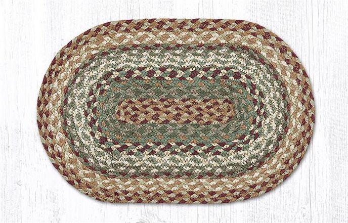 Buttermilk/Cranberry Oval Braided Swatch 10"x15" Thumbnail
