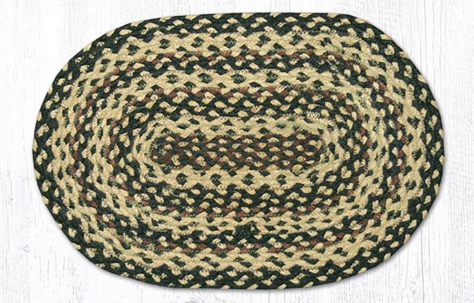 Ebony/Ivory/Chocolate Oval Braided Swatch 10"x15" Thumbnail