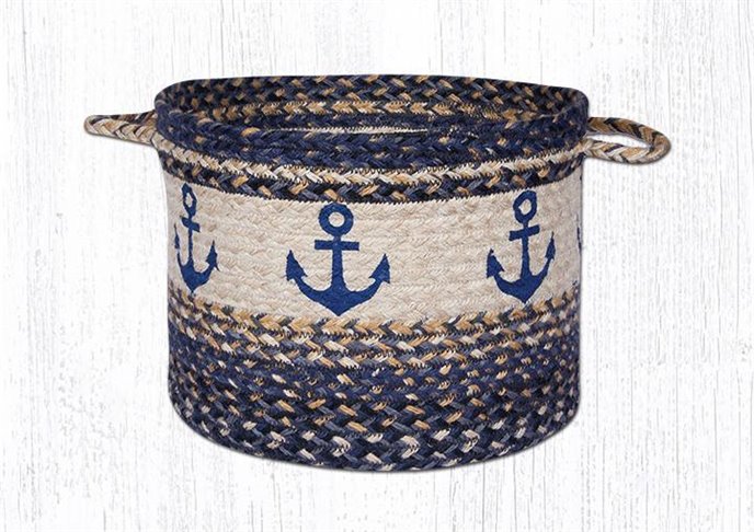 Anchor Printed Braided Utility Basket 17"x11" Thumbnail