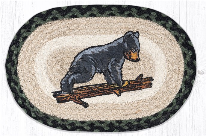 Bear Cub Printed Oval Braided Swatch 10"x15" Thumbnail
