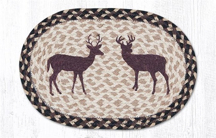 Deer Silhouette Printed Oval Braided Swatch 10"x15" Thumbnail