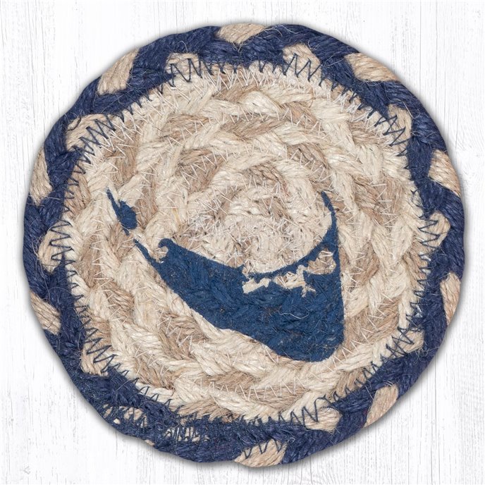 Nantucket Printed Braided Coaster 5"x5" Set of 4 Thumbnail