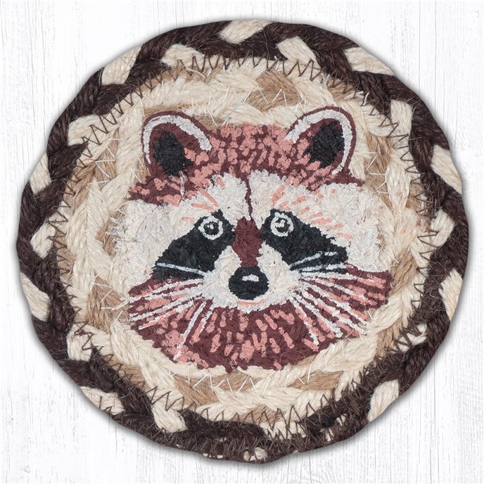Raccoon Printed Braided Coaster 5"x5" Set of 4 Thumbnail