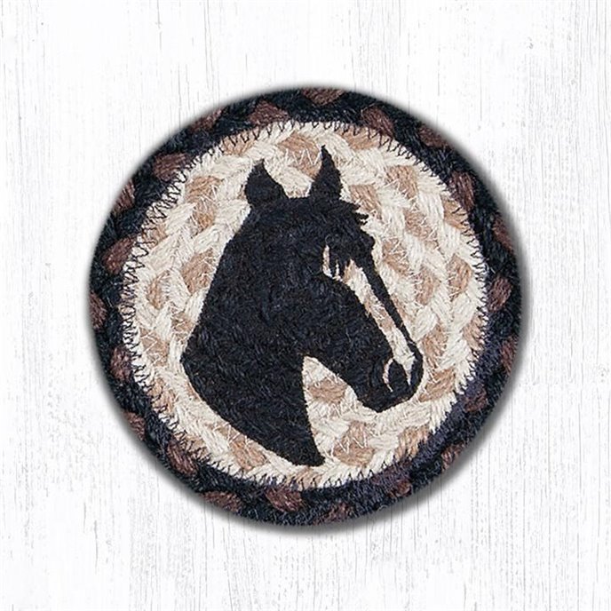 Horse Portrait Printed Braided Coaster 5"x5" Set of 4 Thumbnail