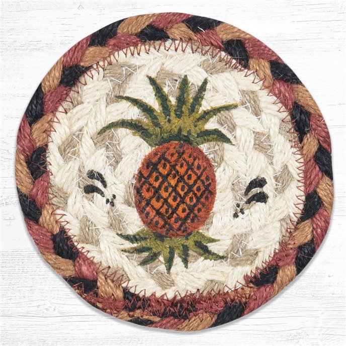 Pineapple Printed Braided Coaster 5"x5" Set of 4 Thumbnail